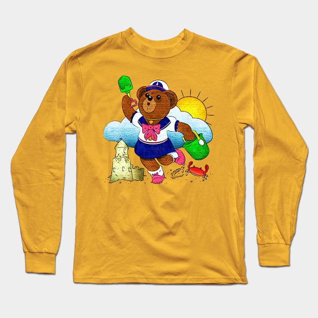 Beach Bear Long Sleeve T-Shirt by JPenfieldDesigns